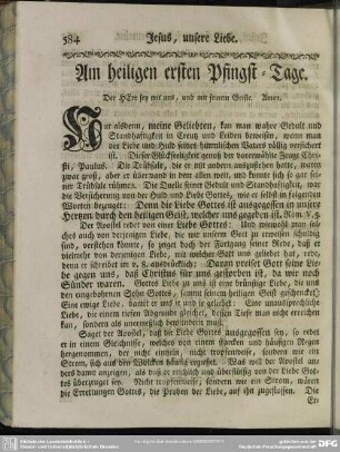 Am heiligen ersten Pfingst-Tage