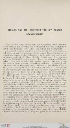 Verslag van den Beheerder van het Museum Gevangenpoort