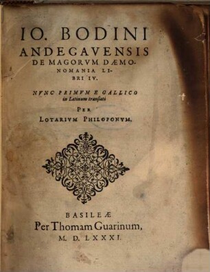 De Magorum Daemonomania : libri IV