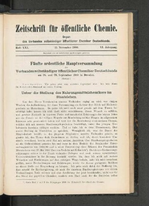 Heft XXI. 15. November 1900.