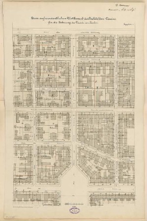 Bebauung der Vororte von Berlin Monatskonkurrenz Dezember 1893: Lageplan; Maßstabsleiste