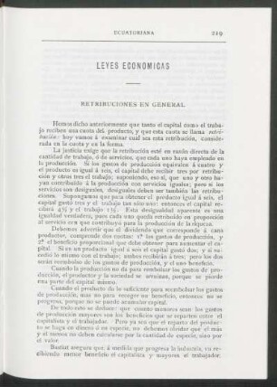 Leyes económicas : Retribucionesen general [y] Salarios [y] Alquiler [y] Provecho [y] Circulación