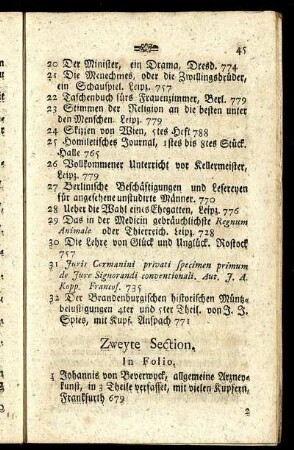 Zweyte Section.
