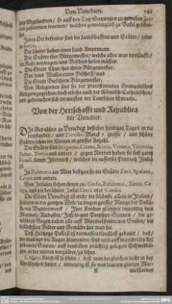 Von der Herrschafft und Republica der Venedier