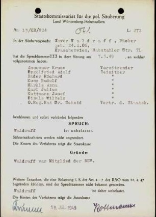 Waldraff, Xaver