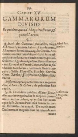 Caput XV. Gammarorum Divisio.