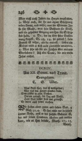DCXCIV. Am XII. Sonnt. nach Trinit.