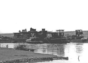 Bau der Schleuse Schweinfurt/Main