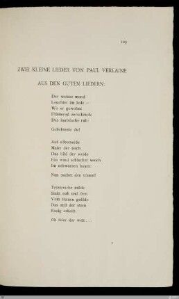 Zwei kleine Lieder von Paul Verlaine