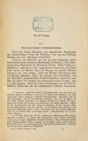 Übersicht über den Dialekt des Herodotos : unter Beifügung der Einleitung aus dem I. Hefte der Schulausgabe des Herodotos