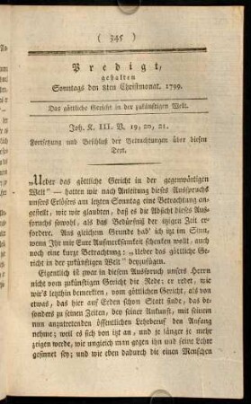 345-357, Predigt, gehalten Sonntags den 8ten Christmonat 1799.