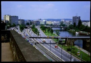 Saarbrücken: Stadtautobahn an der Saar, Richtung Norden