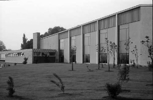 Marbach: Gesamtansicht der Stadthalle von Westen