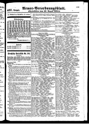 637. Ausgabe. Montag, 16. August 1915