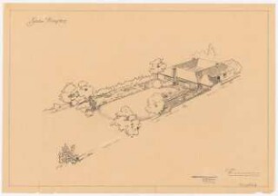 Garten Hüngsberg: Isometrie von Haus und Garten