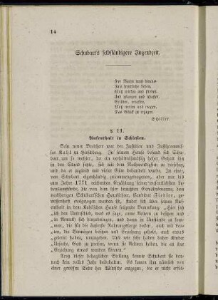 Schubart´s selbständigere Jugendzeit. - Fortsetzung.