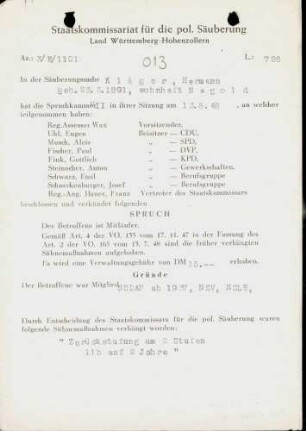 Kläger, Hermann
