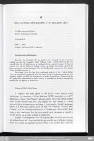II Documents Concerning The Turkish Left