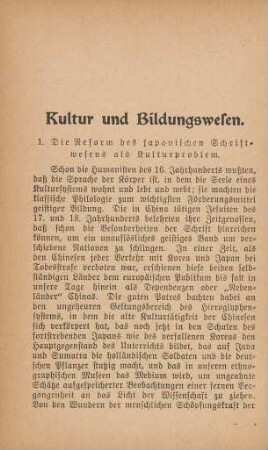 Kultur und Bildungswesen