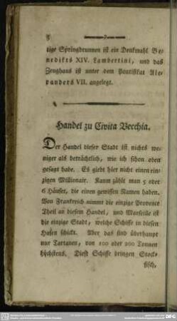 Handel zu Civita Vecchia