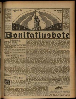 Erste Ausgabe vom Sonntag, den 22. Mai 1927.