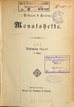 Velhagen & Klasings Monatshefte. 10,1. 1895/96