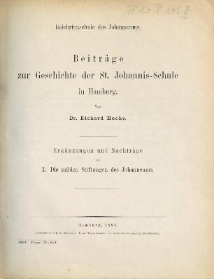 Bericht : über das ... Schuljahr .... 1883/84