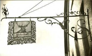 Wirtshausschild "Zum Hirsch". Schmiedeeisen
