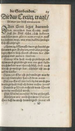 Die das Creütz tragen/ sol man zur buß vermanen.