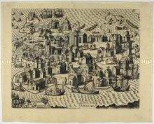 Abbildung der Stadt Macao - Tafel 80 aus de Bry, India II