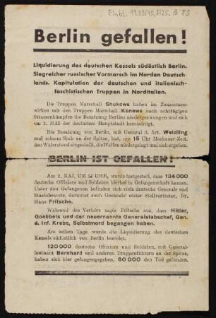 Berlin gefallen!