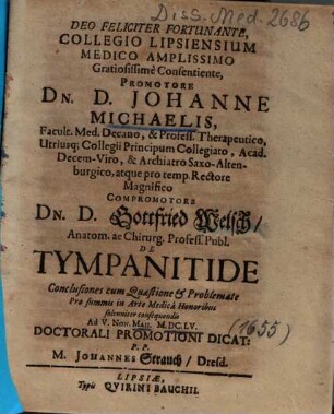 De Tympanitide : Conclusiones cum Quaestione et Problemate ...