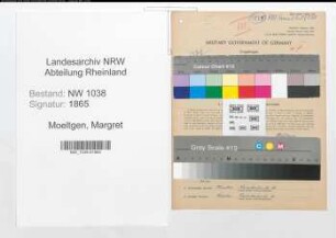 Entnazifizierung Margret Moeltgen , geb. 23.06.1899 (Kauffrau)