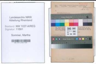 Entnazifizierung Martha Sommer , geb. 17.09.1895 (Postsekretaerin)