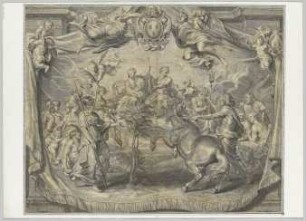 Der Streit von Minerva und Neptun (obere Hälfte eines Thesenblatts)