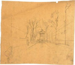 Pfann, Paul; Aschaffenburg; Ludwigsbrunnen - Studie