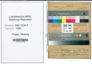 Entnazifizierung Hedwig Finger , geb. 05.01.1899 ()