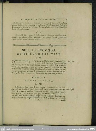 Sectio Secunda. De Obiecto Politiae