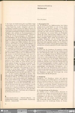 Meßlabortisch : Arbeitsumwelt/Entwicklung