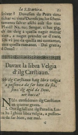 Davart la libra Velgia d'ilg Carstiaun.