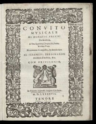 Convito musicale. Tenore