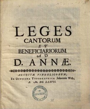 Leges cantorum et beneficiariorum
