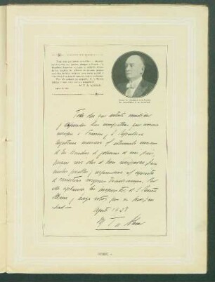[Autógrafo del Exmo. Señor Presidente de la Nación Argentina, Doctor Marcelo T. de Alvear.]