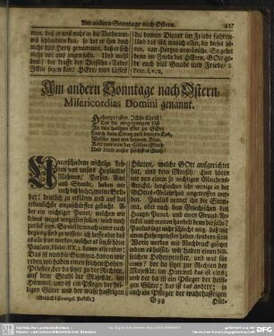 Am andern Sonntage nach Ostern, Misericordias Domini genannt