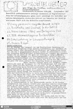 1987,Sep.(60-65): Umweltblaetter : Infoblatt des Friedens- und Umweltkreises Zionsgemeinde