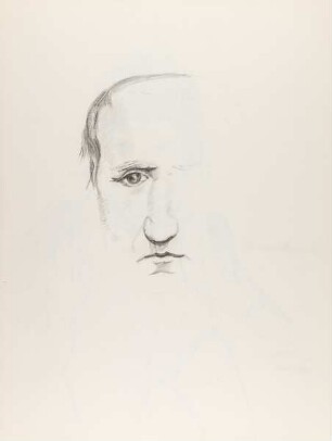 "100 Männerbildnisse S. 41" (Fragment eines Kopfes en face)