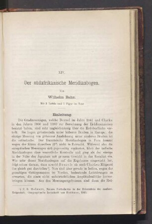XIV. Der südafrikanische Meridianbogen