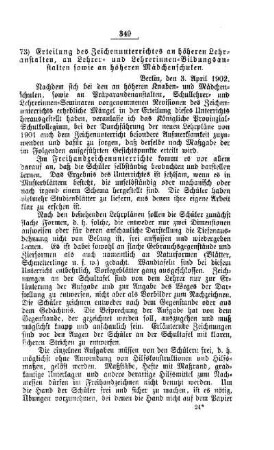 Erteilung des Zeichenunterrichtes an höheren Lehranstalten, an Lehrer- und Lehrerinnen-Bildungsanstalten sowie an höheren Mädchenschulen : [B. Kunst und Wissenschaft]