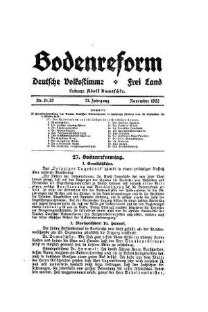 27. Bodenreformtag