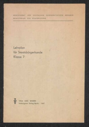 1967: Klasse 7